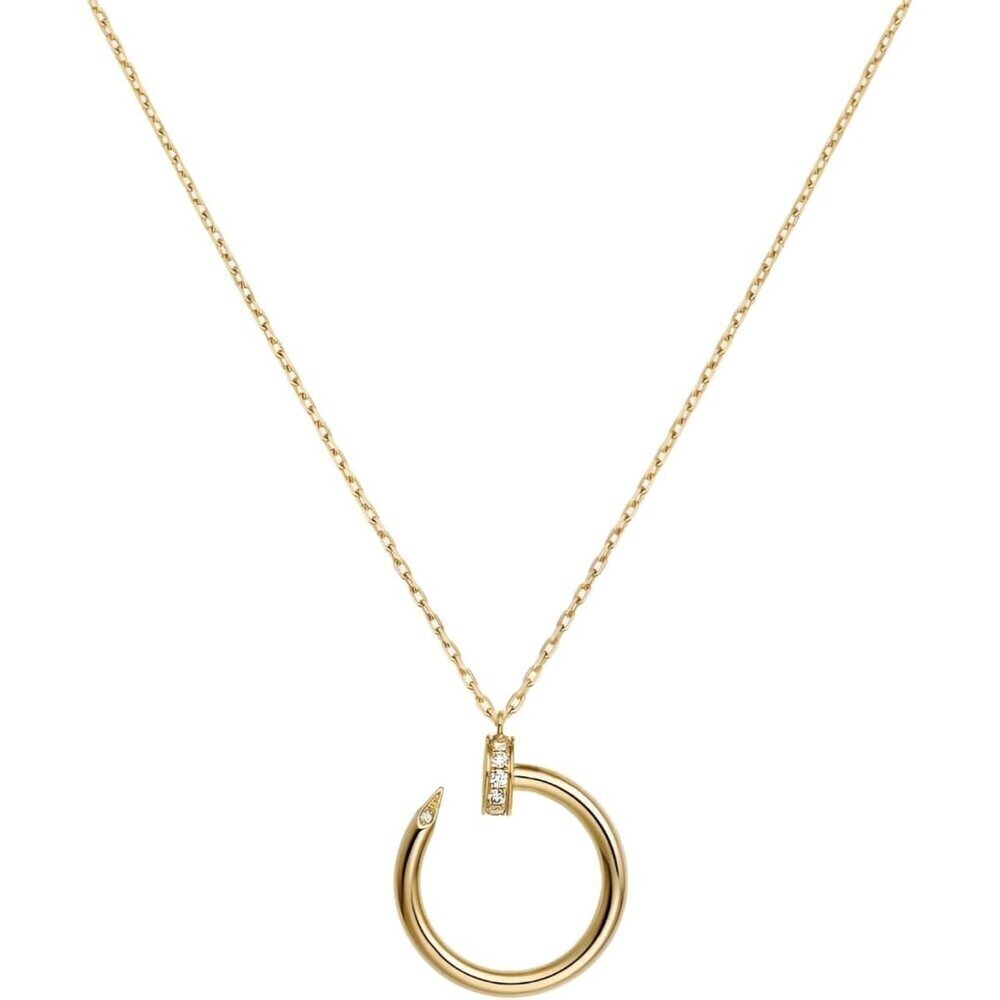 18K Gold Nail Necklace & Ring Holder Diamond Pendant - Classic Handmade Chain